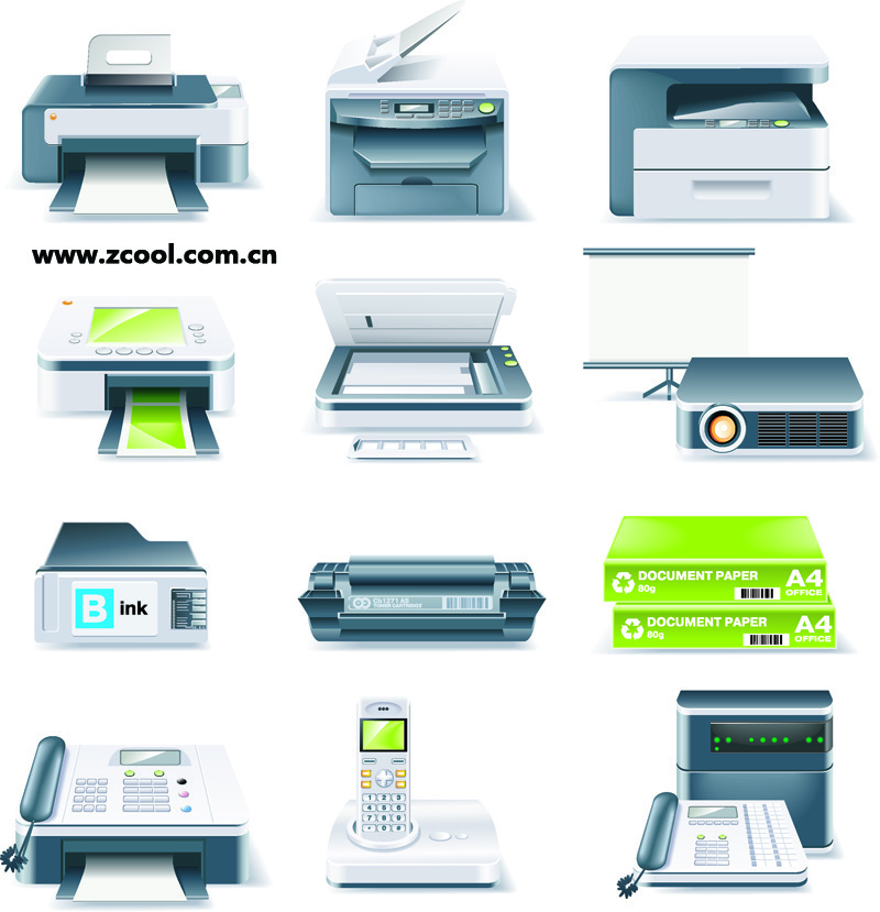 free vector Office equipment icon vector